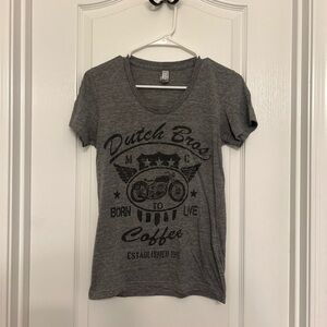 Dutch Bros “Born to Live* Gray short sleeve